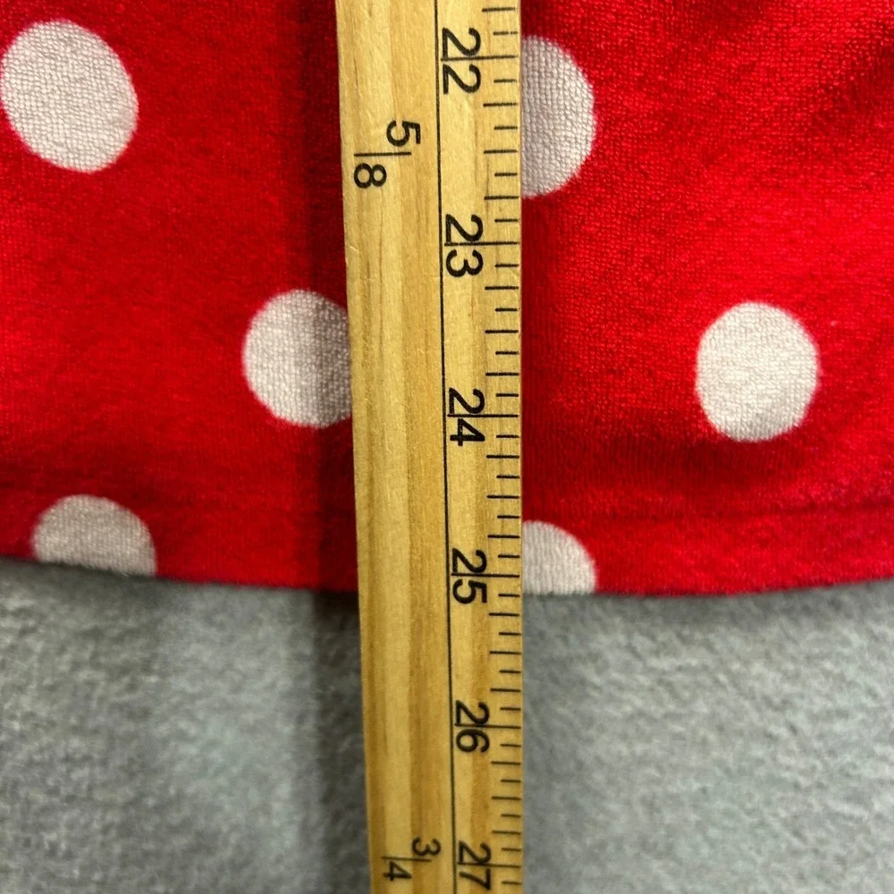 Disney Minnie Mouse Cover Up Robe Girls 7/8 Red Polka Dot Hooded‎ Plush Zip